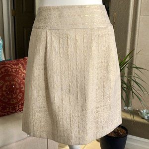 Merona Cream Gold Metallic Shimmer Textured  Skirt